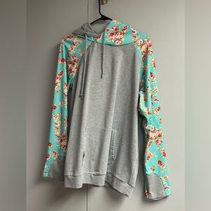 Floral/ grey hoodie